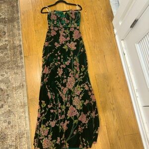 Lulus Long Gown in Green Floral